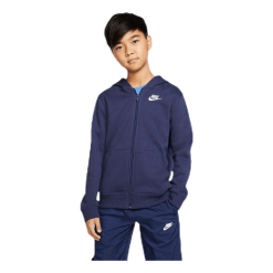 Nike Sportswear Club Big Kids' Full-Zip Hoodie MIDNIGHT NAVY/MIDNIGHT NAVY/WHITE