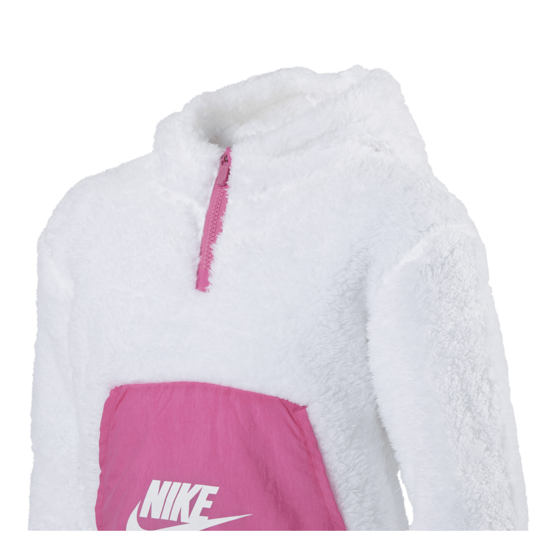 Nike Air Sherpa Half Zip Hoodie Jr Pink/White - Image 3