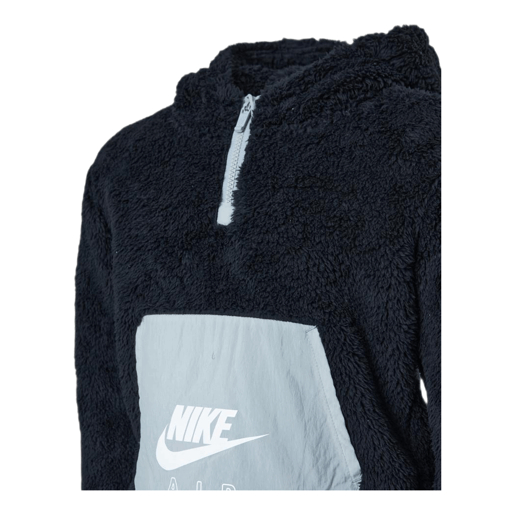 Nike Air Sherpa Half Zip Hoodie Jr Black/Grey - Image 4