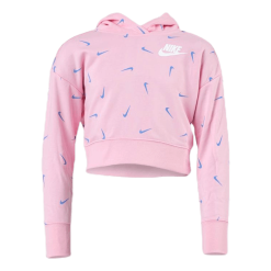 Nike Swooshfetti Crop Hoodie Jr Pink/Blue