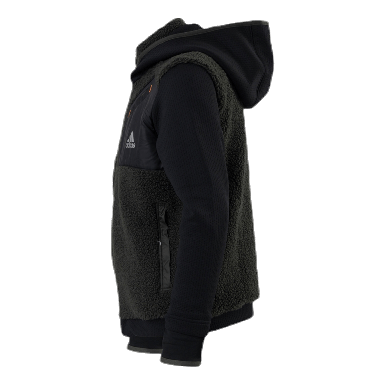 ADIDAS Legend Winter Fleece Full Zip Jr Black/Green - Image 2
