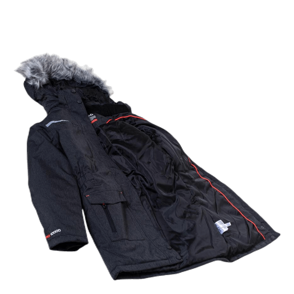ZigZag Gitte Girl Melange Parka W-PRO 10000 Grey - Image 4