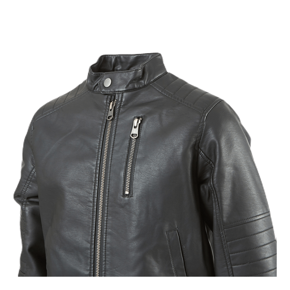 NAME IT Mike Faux Leather Jacket Black - Image 4