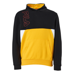 Fila Teens Boys Lupo Blocked Hoody Black-saffron-bright White