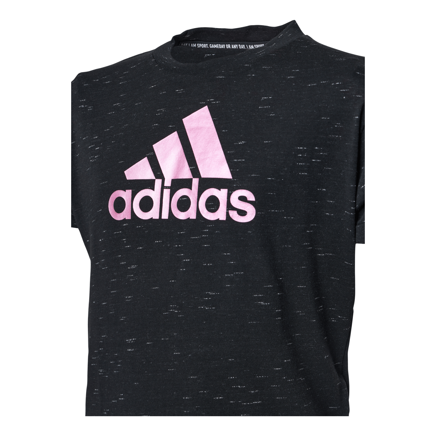 ADIDAS Girls Bos Tee Black Melange / Team Real Magenta - Image 4