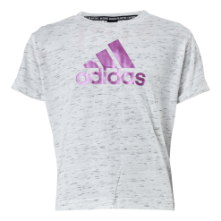 ADIDAS Girls Bos Tee White Melange / Sonic Fuchsia