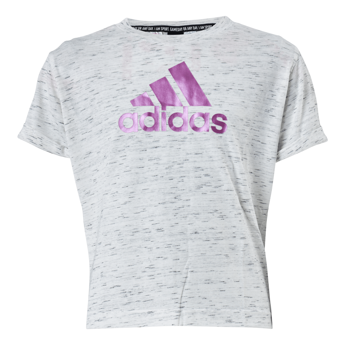 ADIDAS Girls Bos Tee White Melange / Sonic Fuchsia