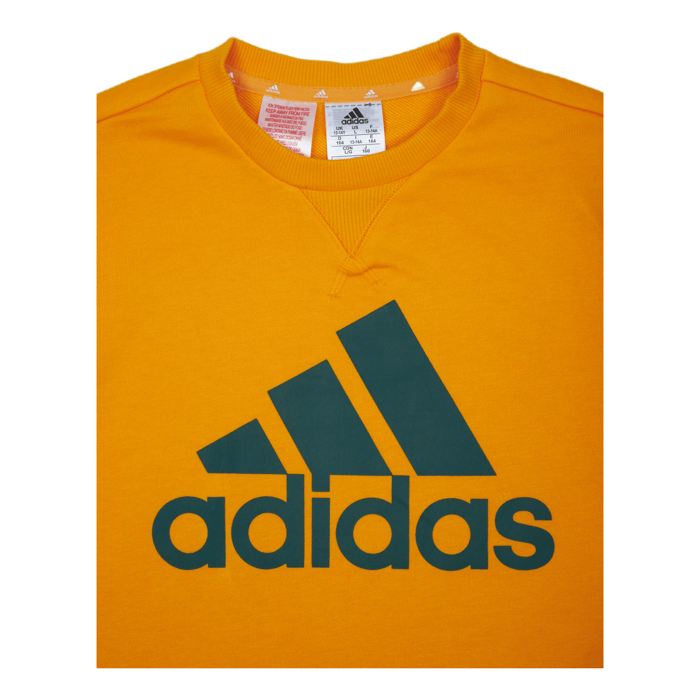 Adidas Boys Essentials Big Logo Sweatshirt Semi Solar Gold / Collegiate Green - Image 2