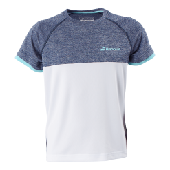 Babolat T-shirt Play Crew Neck White Blue