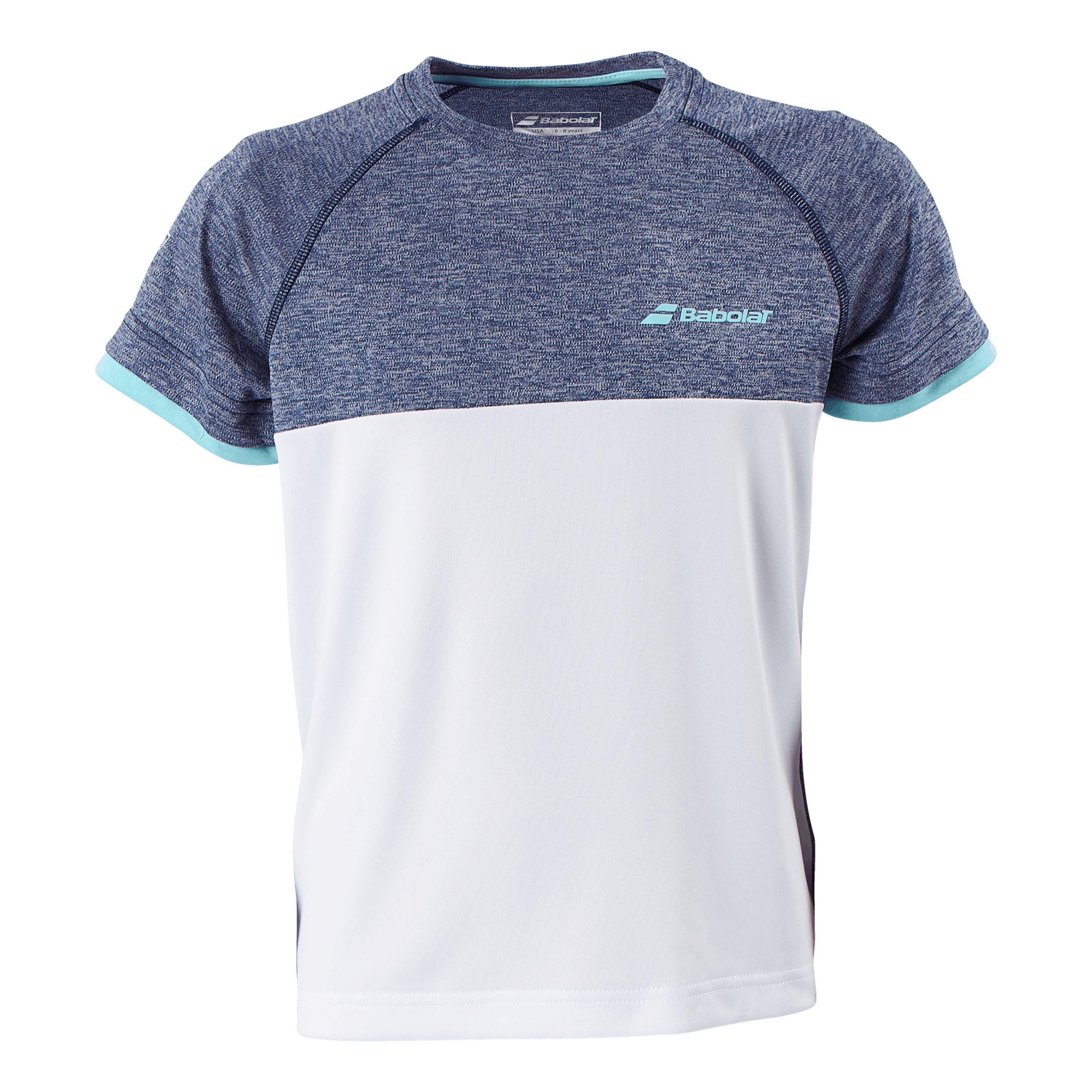 Babolat T-shirt Play Crew Neck White Blue