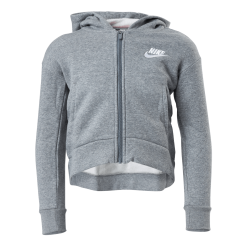 Nike Sportswear Club Fleece Big Kids' (Girls') Full-Zip Hoodie CARBON HEATHER/WHITE
